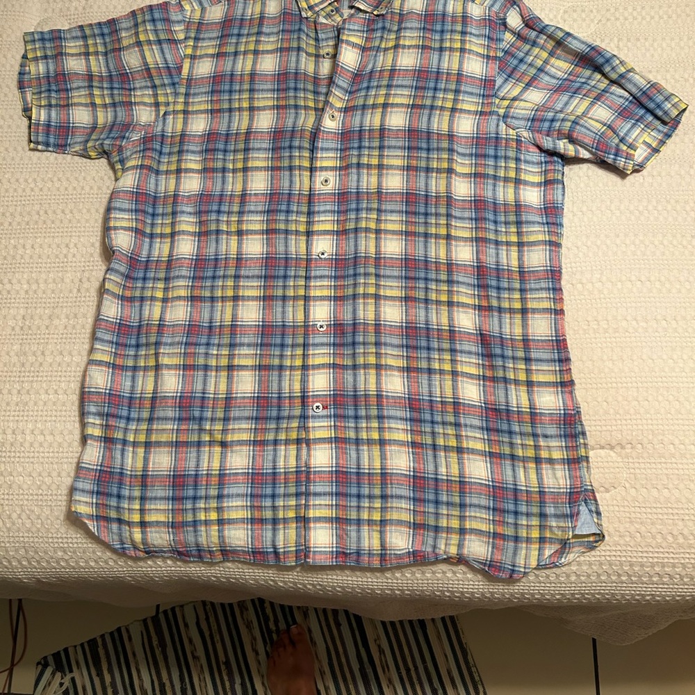 Daniel Cremieux Blue and Red Casual Button Down Shirt‎